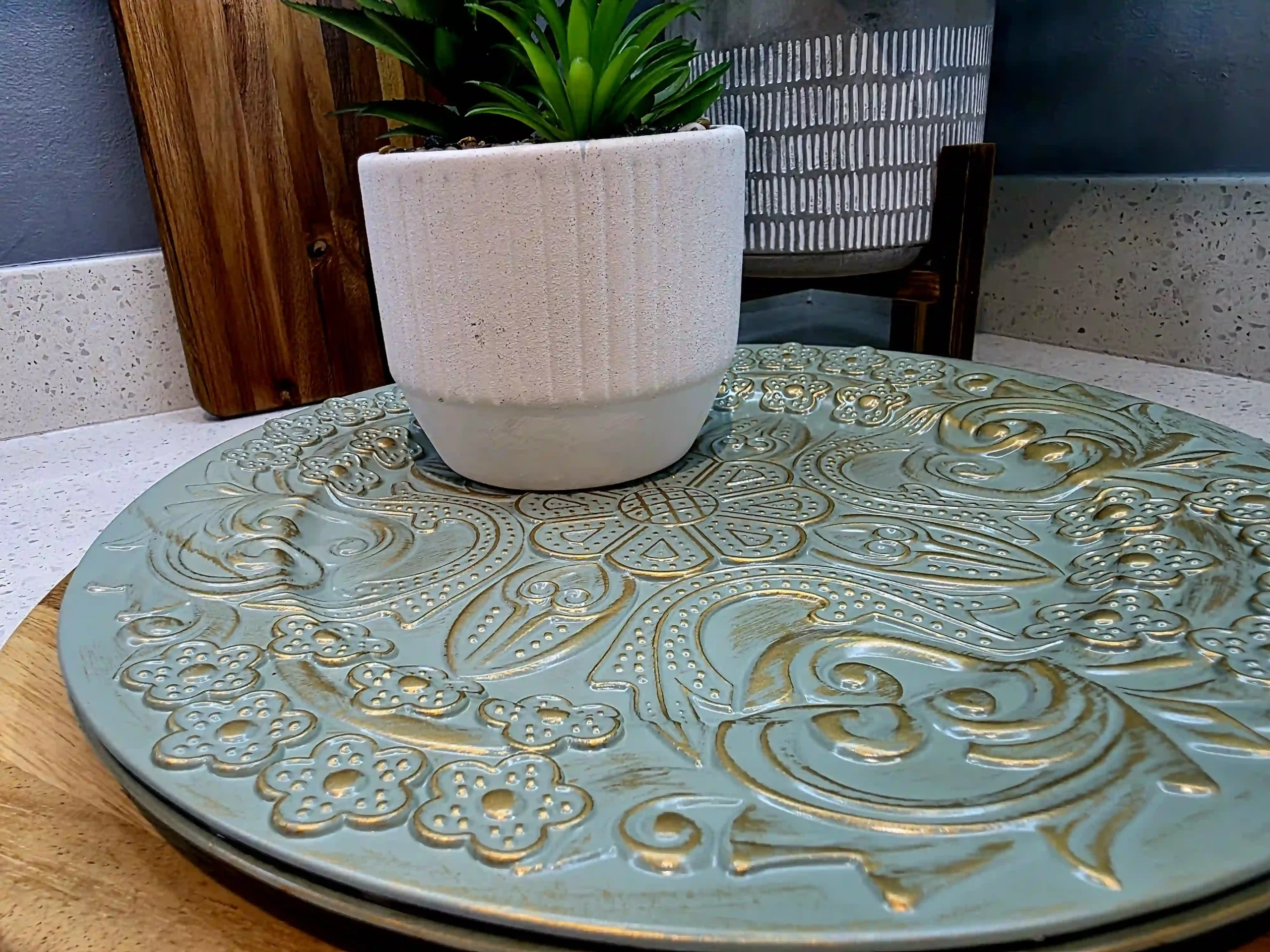 Sage Green and Gold Patterned Underplates - Image 2