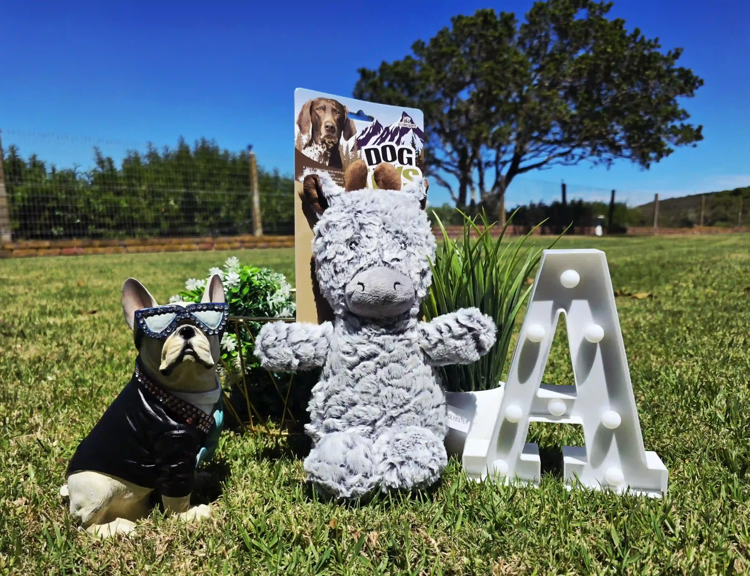 Durable Grey Giraffe Dog Toy with Squeak - Image 3