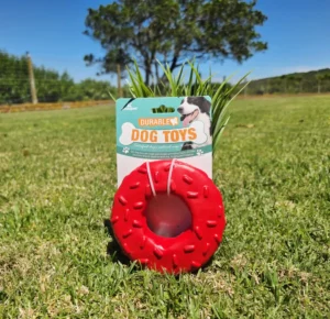 Durable Red Donut Dog Toy
