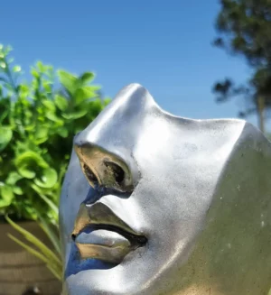 Large Silver Face Planter