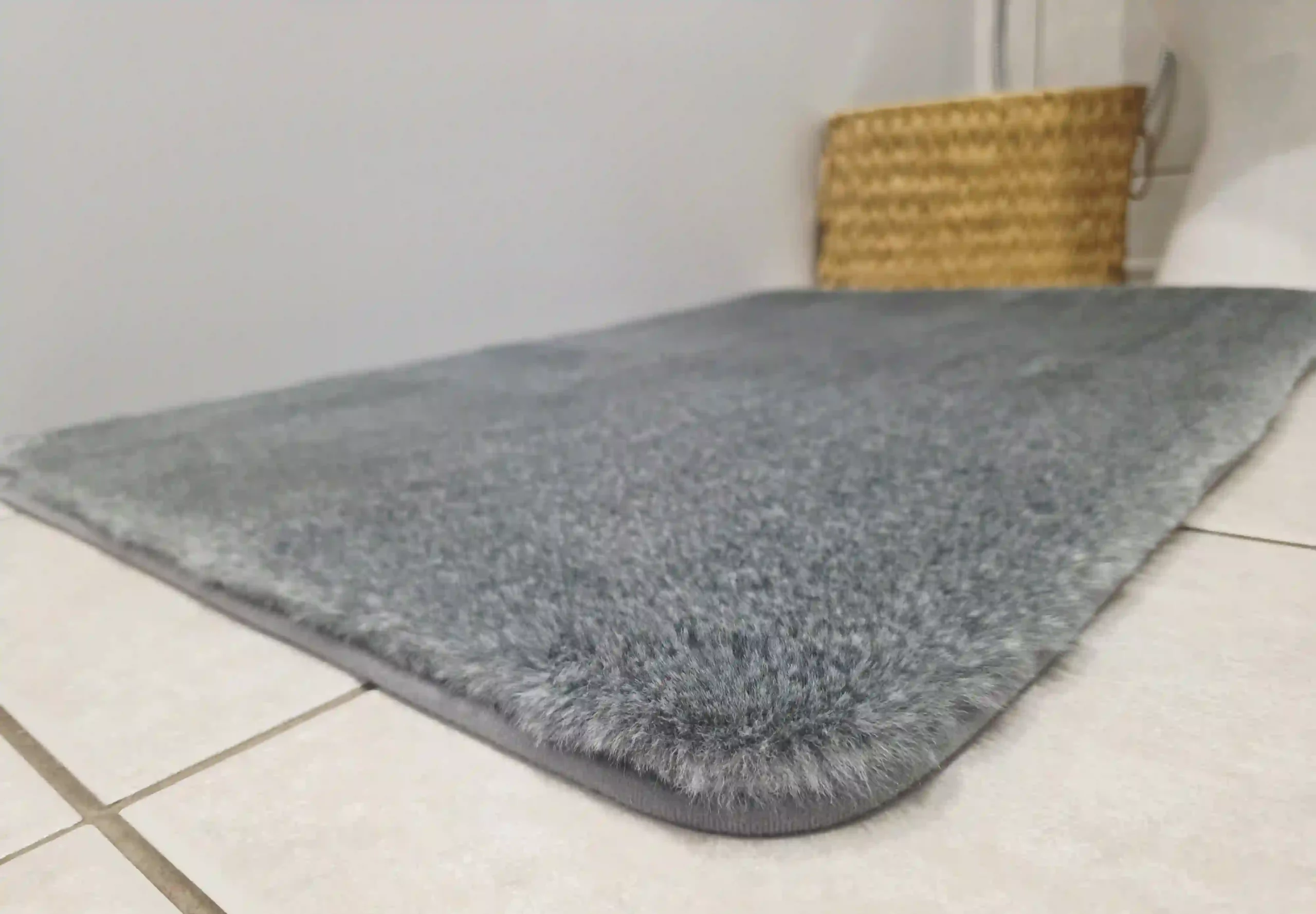 Grey Charcoal Fur XL Bath Mat - Image 3