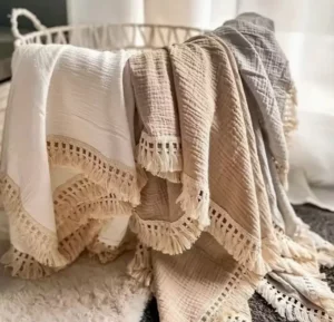 Luxury Soft Breathable Double-Layer Khaki Throw