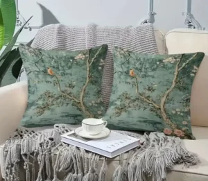 Double-Sided Printed Antique Chinese Style Pillow Cover