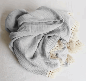 Luxury Soft Breathable Double-Layer Grey Throw