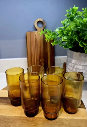 Yellow Gold Glass Set of 6