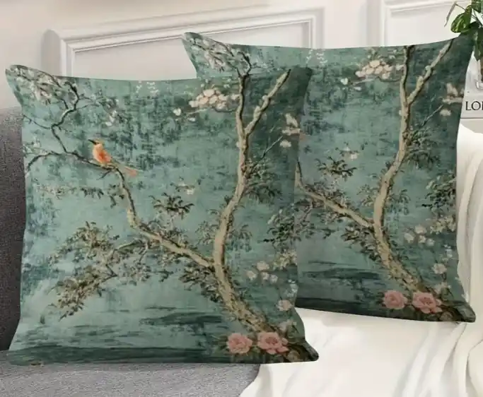 Double-Sided Printed Antique Chinese Style Pillow Cover - Image 3