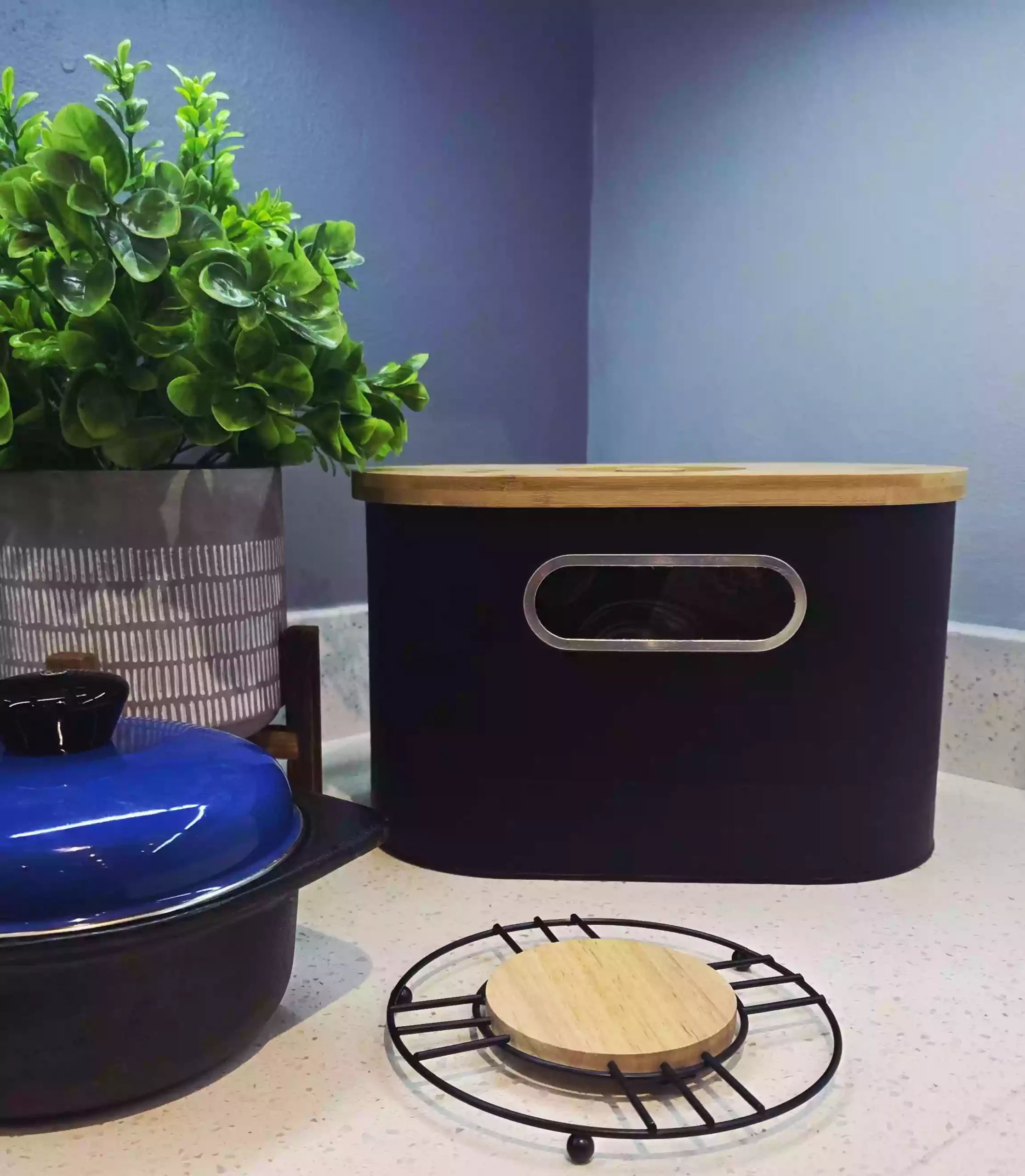 Metal & Wood Heat-Resistant Pot Stand – Round - Image 2