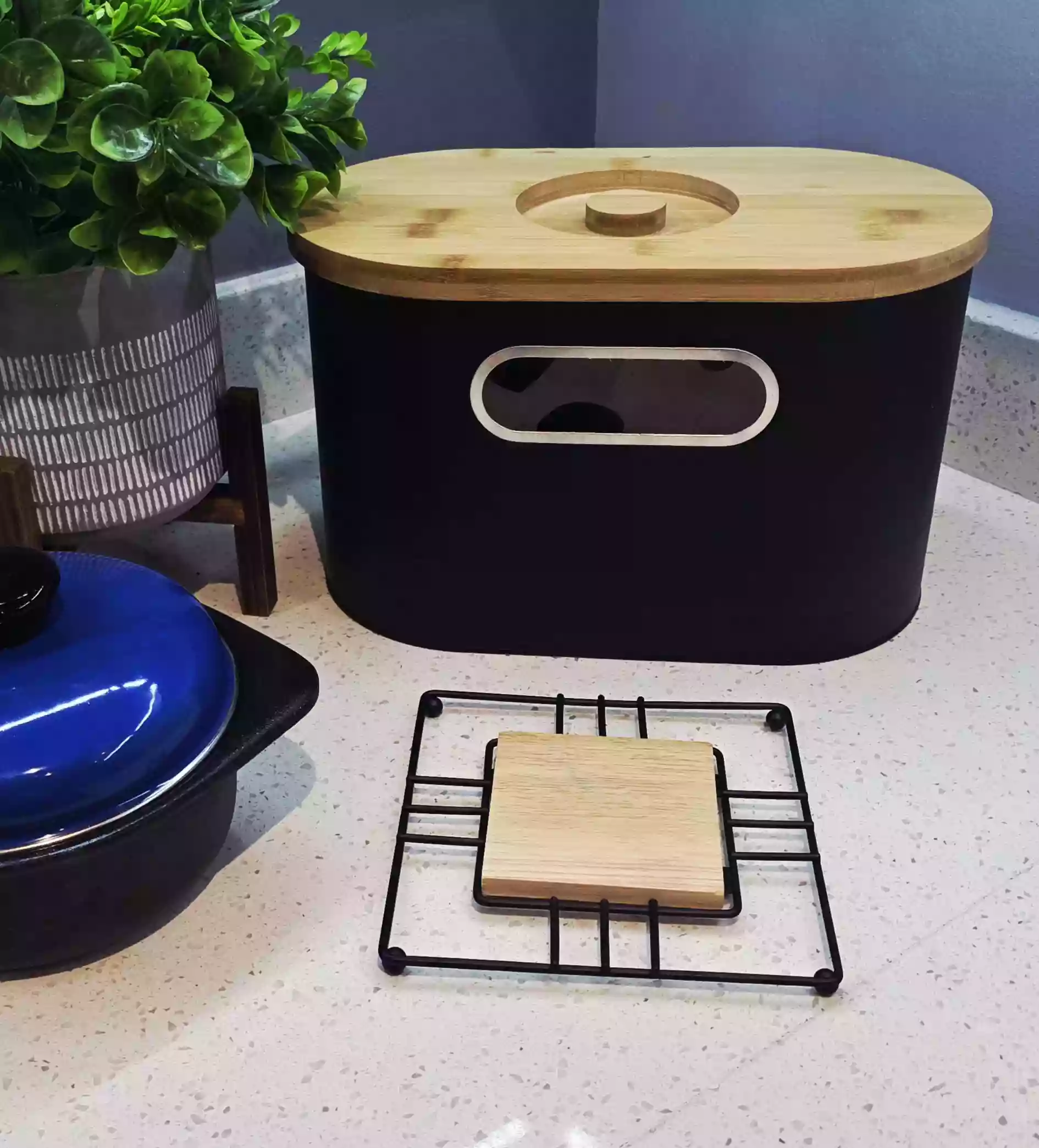 Metal & Wood Heat-Resistant Pot Stand – Square - Image 2