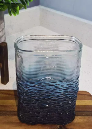 Ripped & Hammered Glass Vase – Ocean Blue