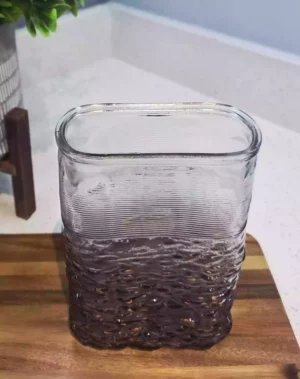Ripped & Hammered Glass Vase – Charcoal