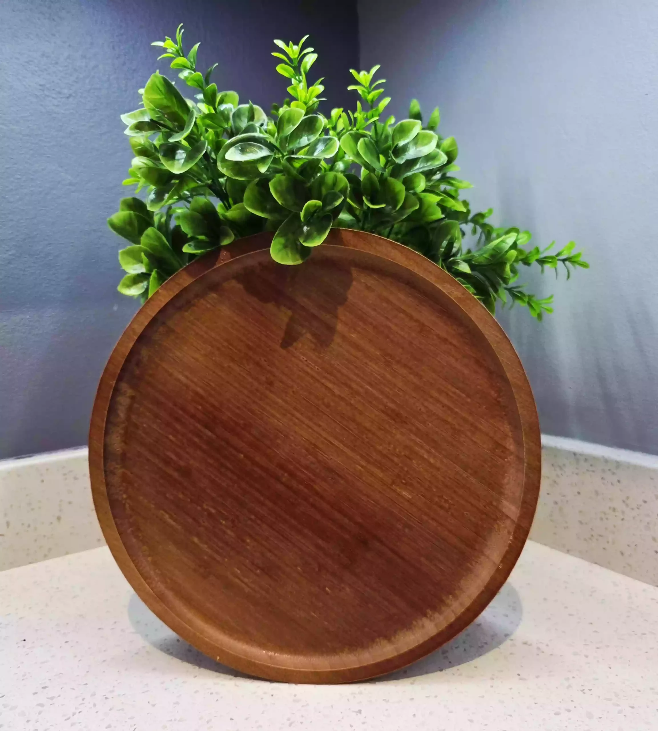 Raised Rim Bamboo Tray – Round - Image 3
