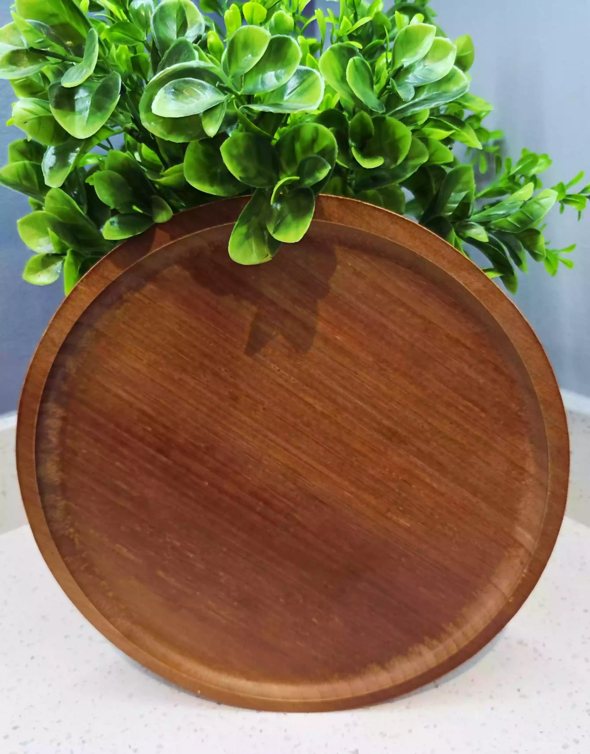 Raised Rim Bamboo Tray – Round