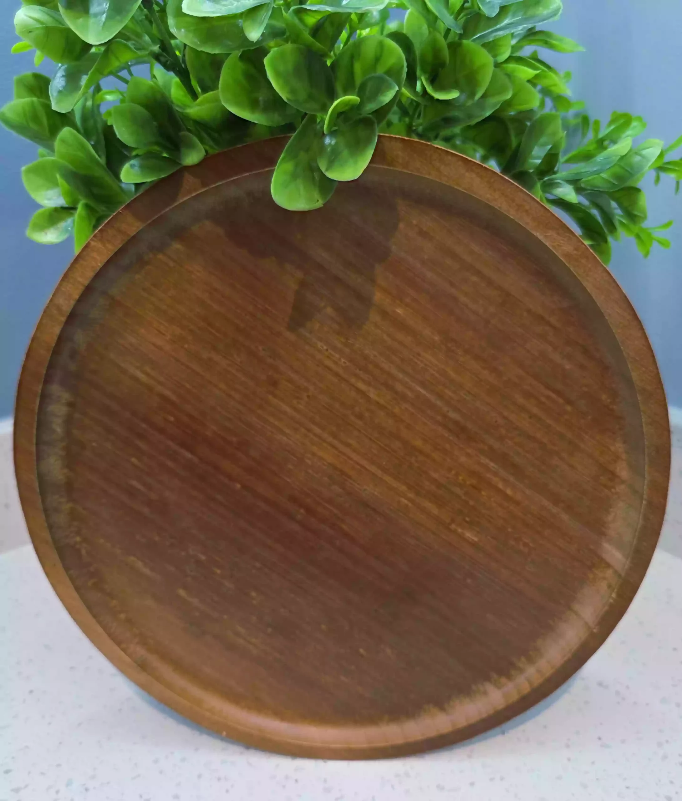 Raised Rim Bamboo Tray – Round - Image 2