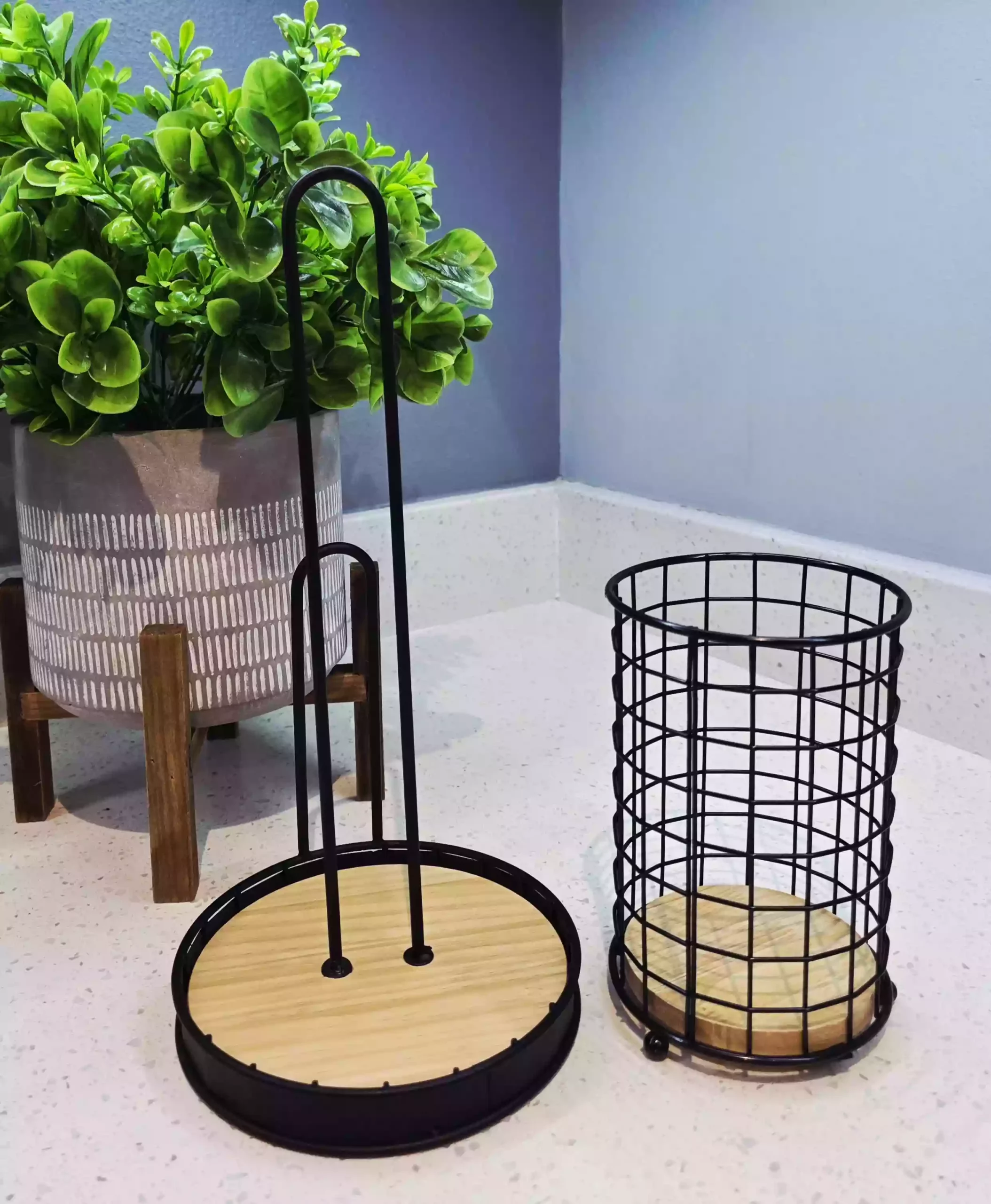 2-Piece Kitchen Counter Organizer Set (Paper Towel & Cutlery Holder) - Image 2