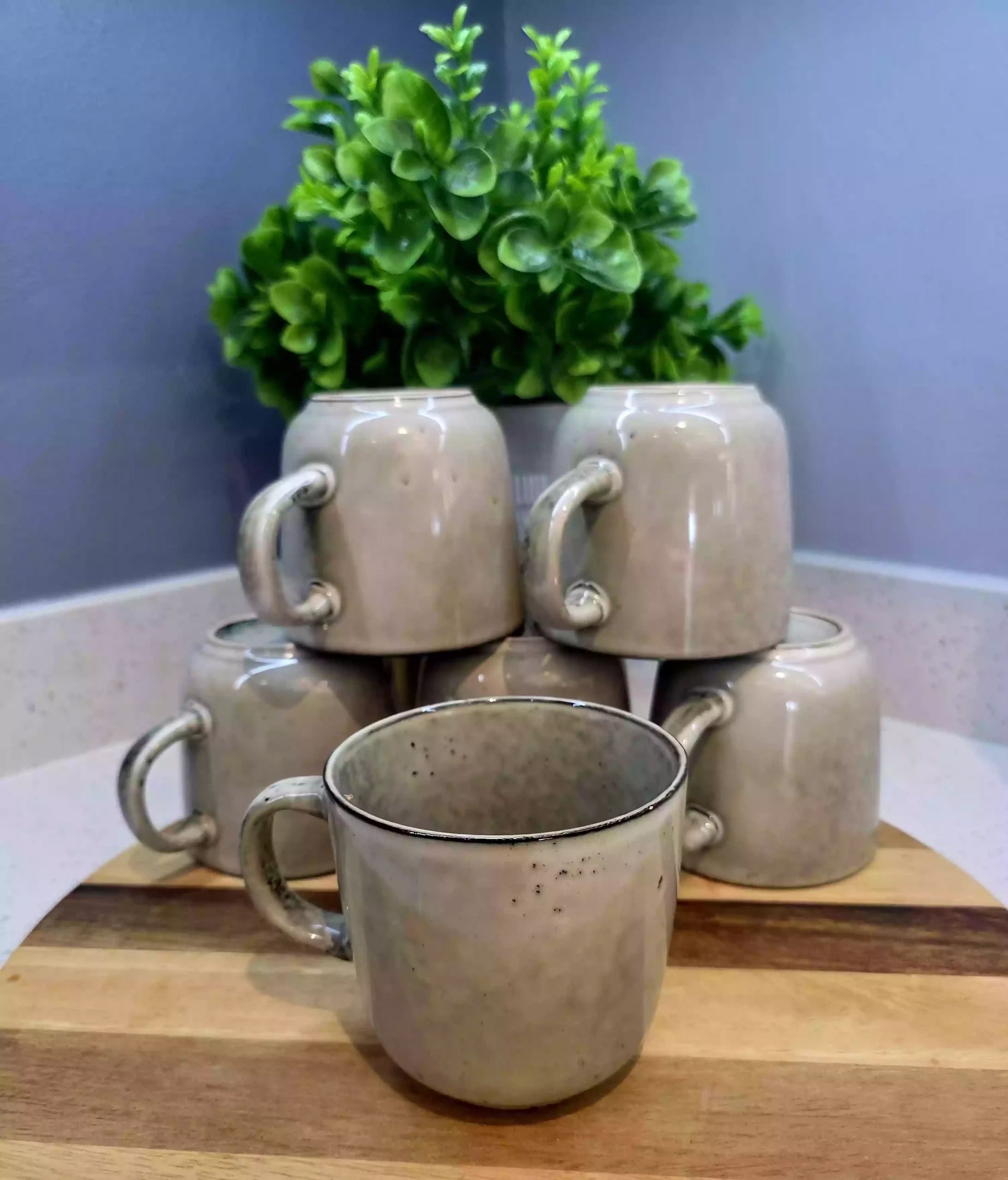 Set of 6 Large Speckled Green Mugs – Hand-Glazed - Image 3